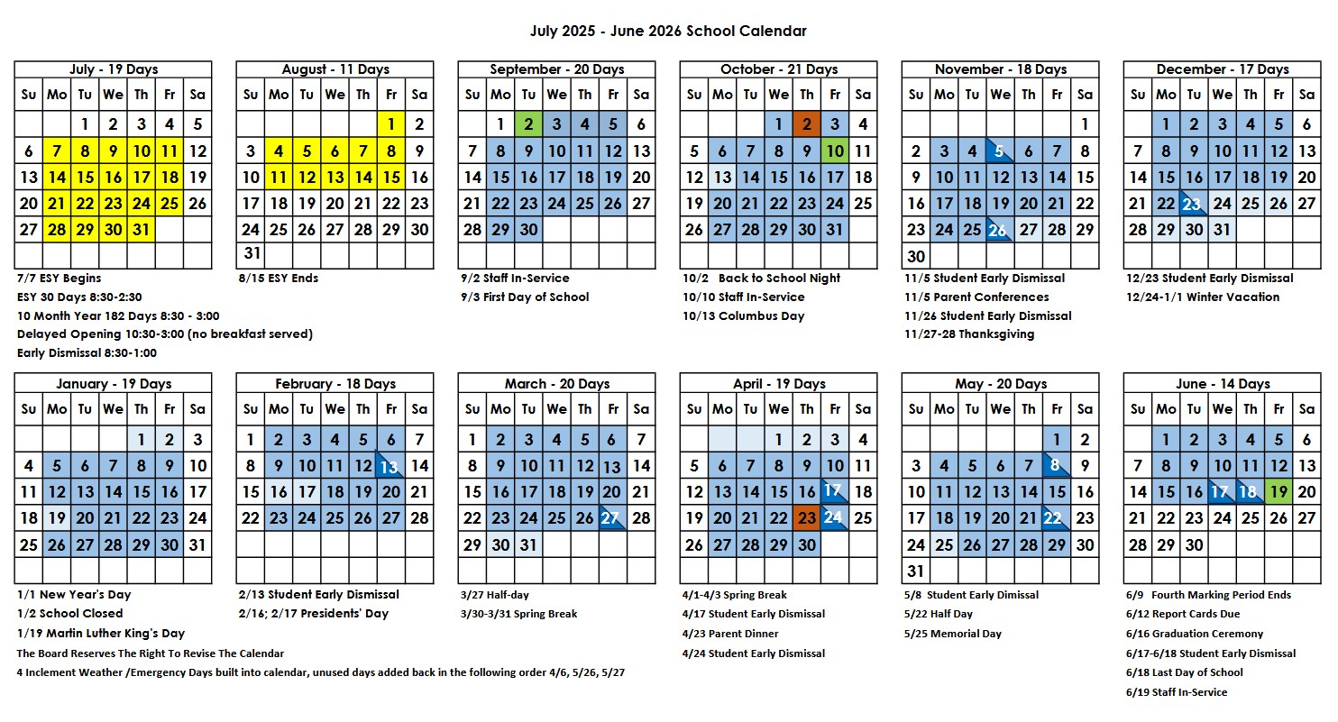 2023-2024 Academic Calendar grid